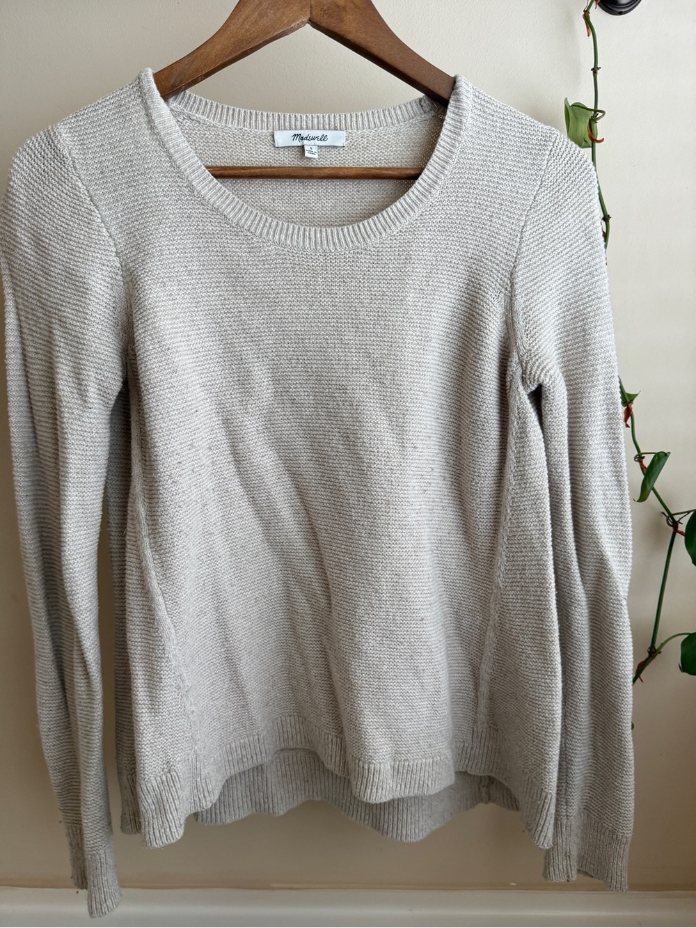 Madewell Riverside Texture Sweater Oatmeal